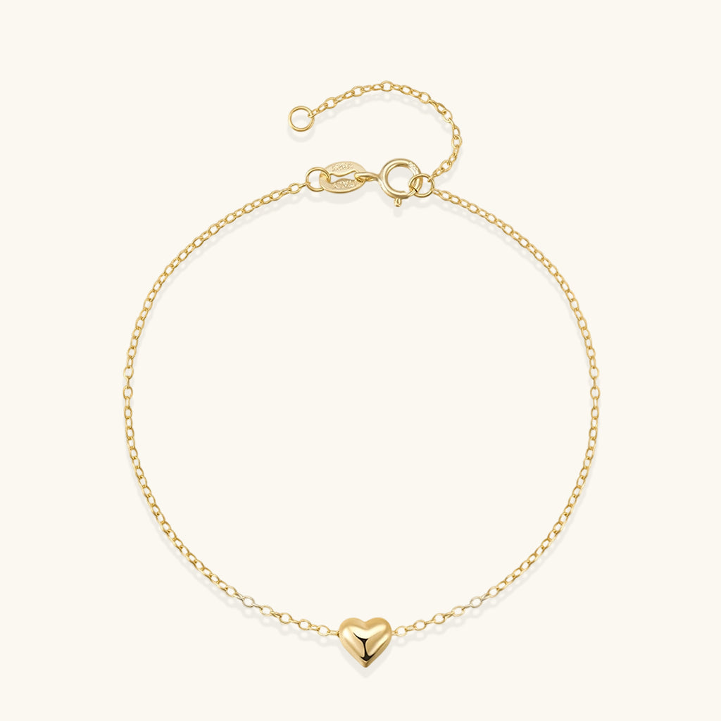 Puff Heart Bracelet - Gold