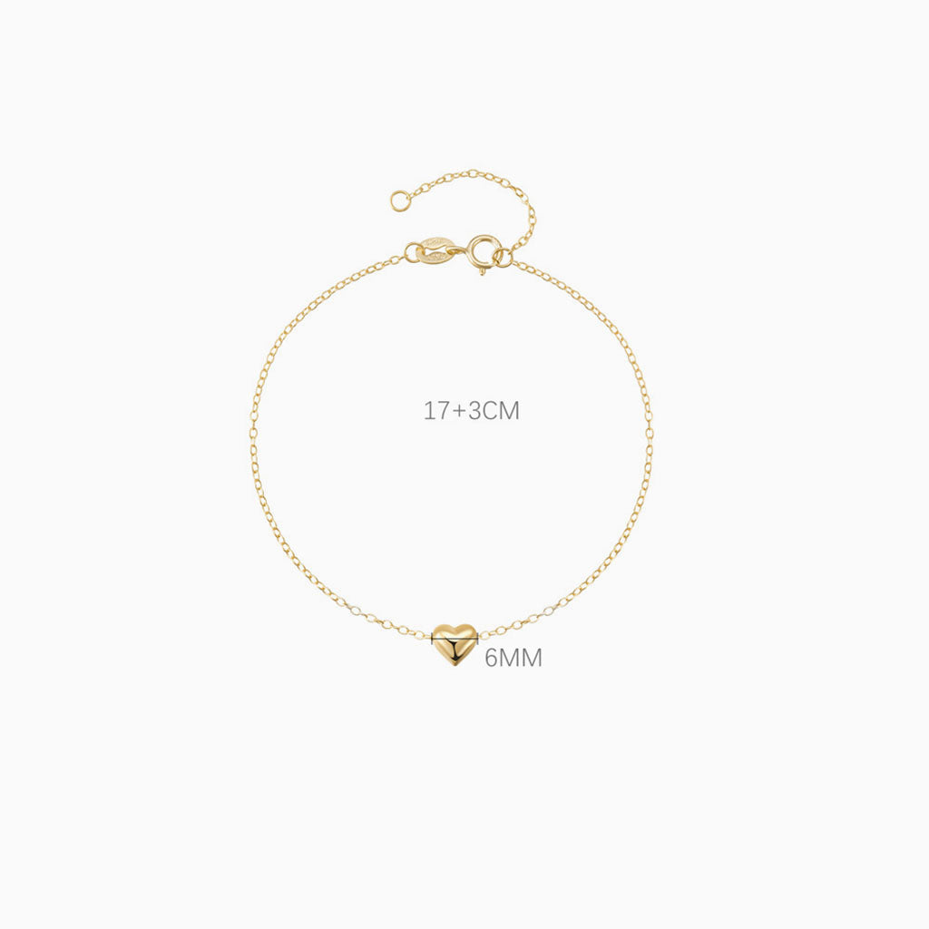 Puff Heart Bracelet - Gold