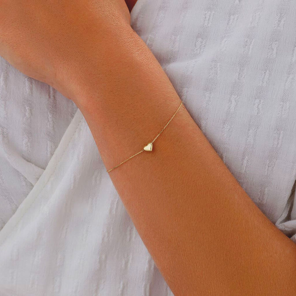 Puff Heart Bracelet - Gold