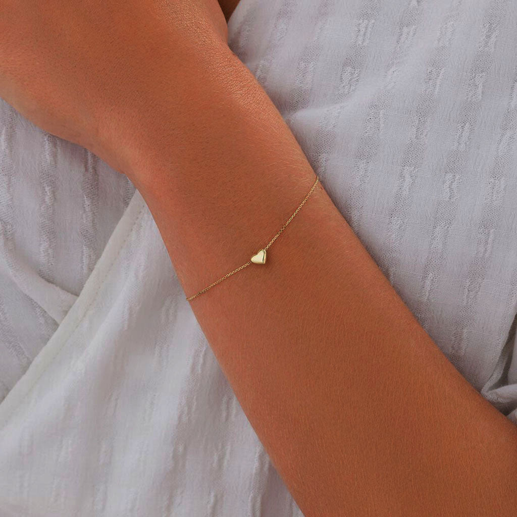 Puff Heart Bracelet - Gold