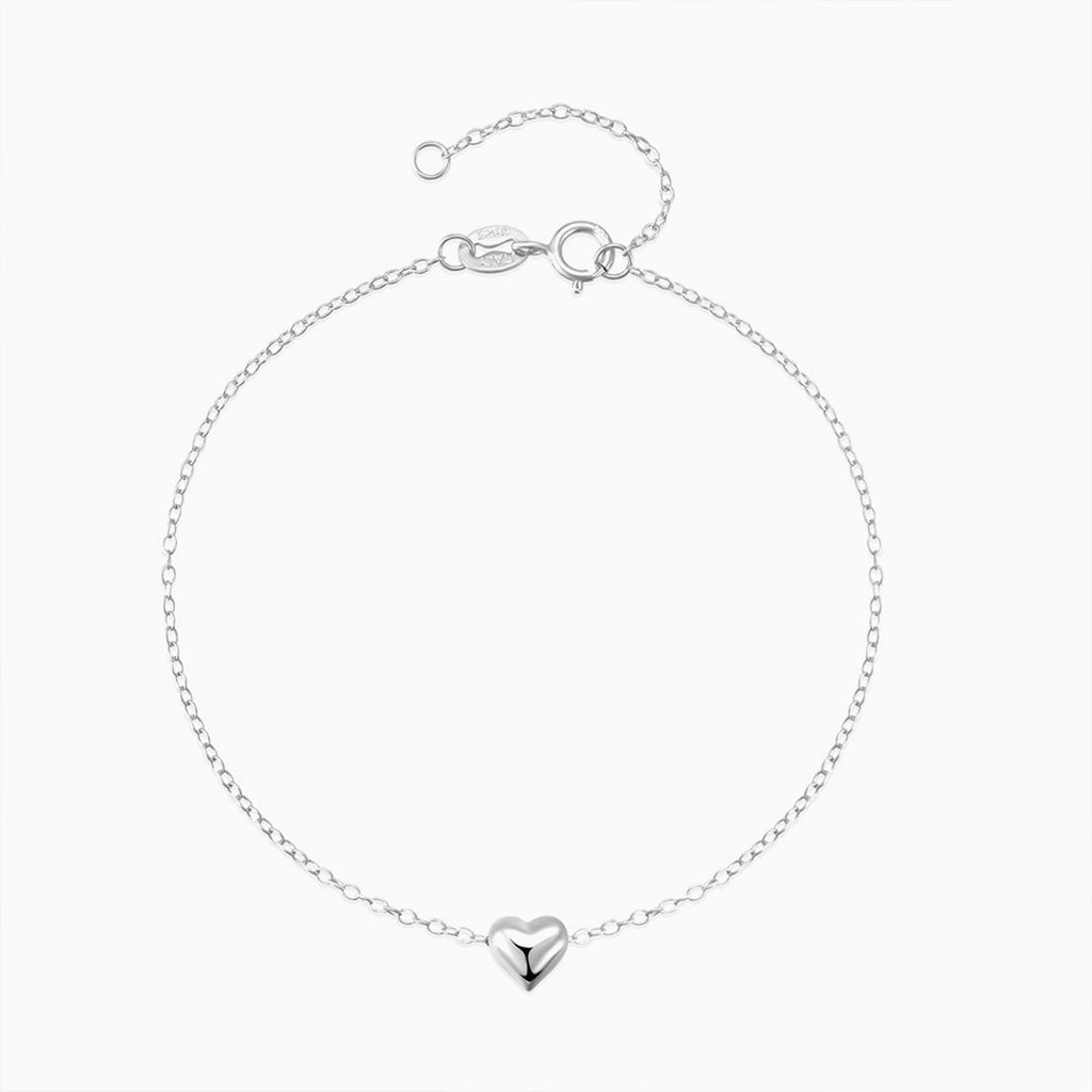 Puff Heart Bracelet - Silver