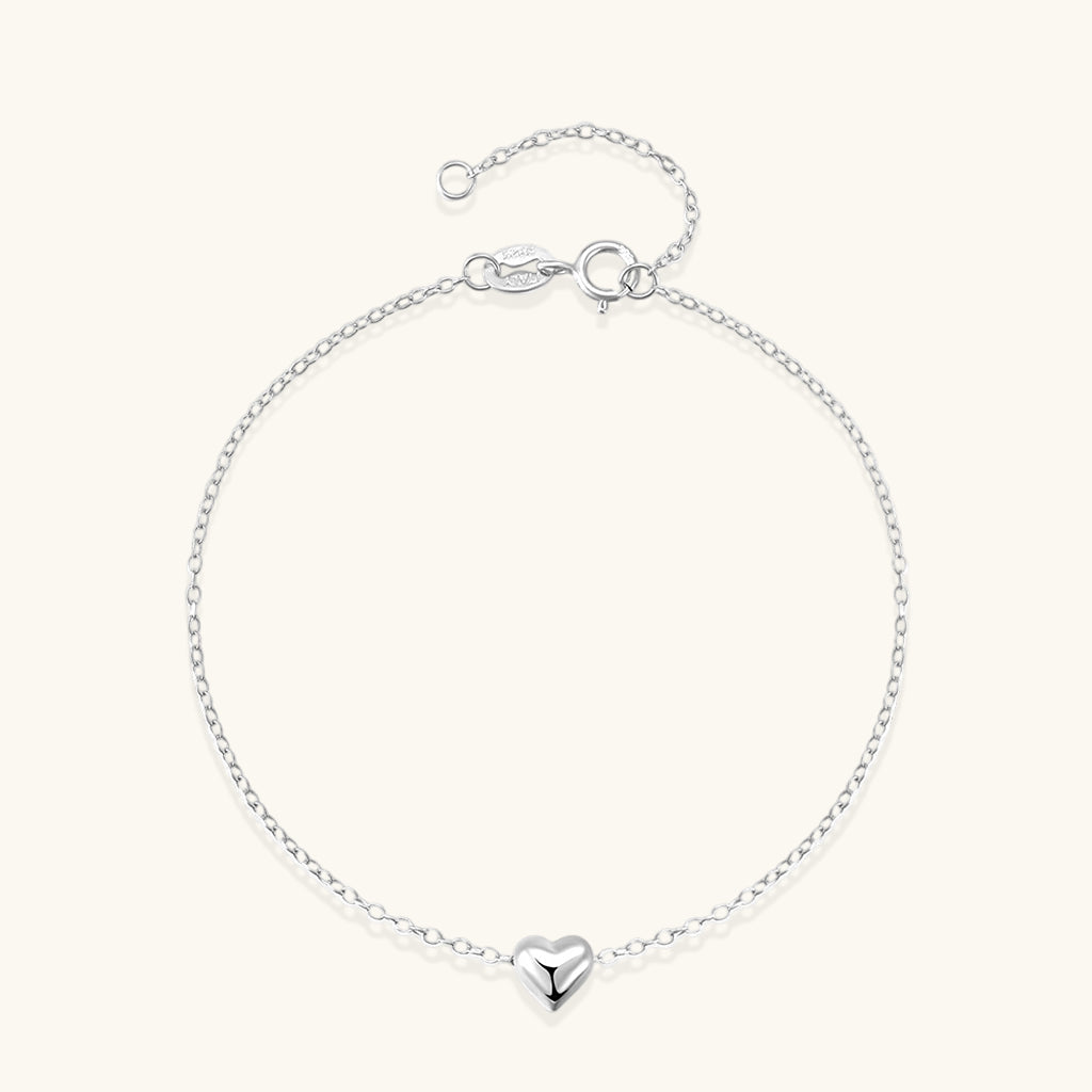 Puff Heart Bracelet - Silver