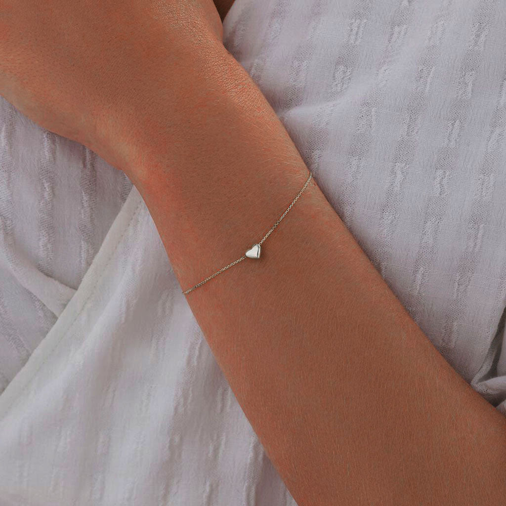 Puff Heart Bracelet - Silver