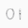 Radiant Flush Set Dimond Huggie Hoop Earrings - Silver