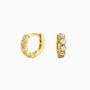 Radiant Half Eternity Huggie Hoop Earrings - Gold