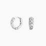 Radiant Half Eternity Huggie Hoop Earrings - Silver