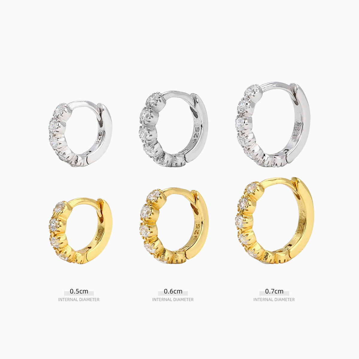 Radiant Half Eternity Huggie Hoop Earrings - Gold