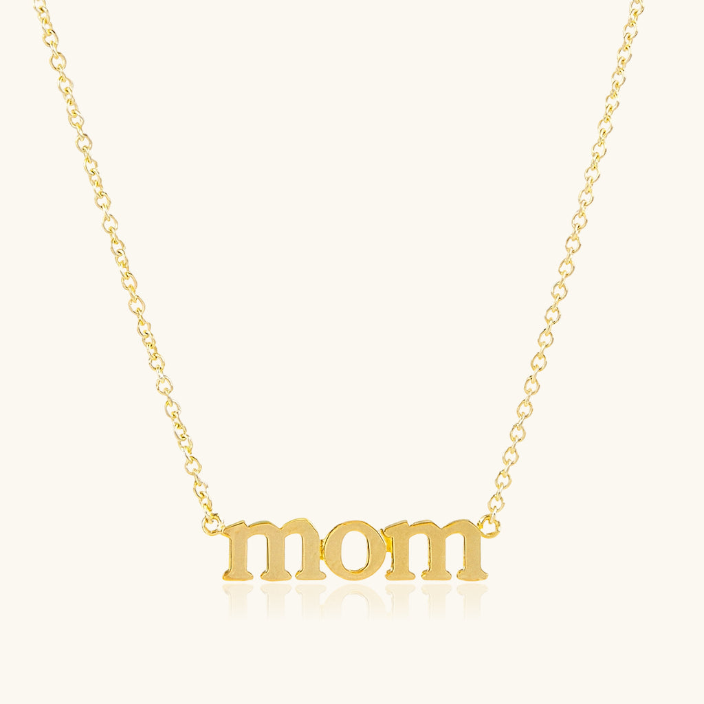Serif Mom Necklace - Gold