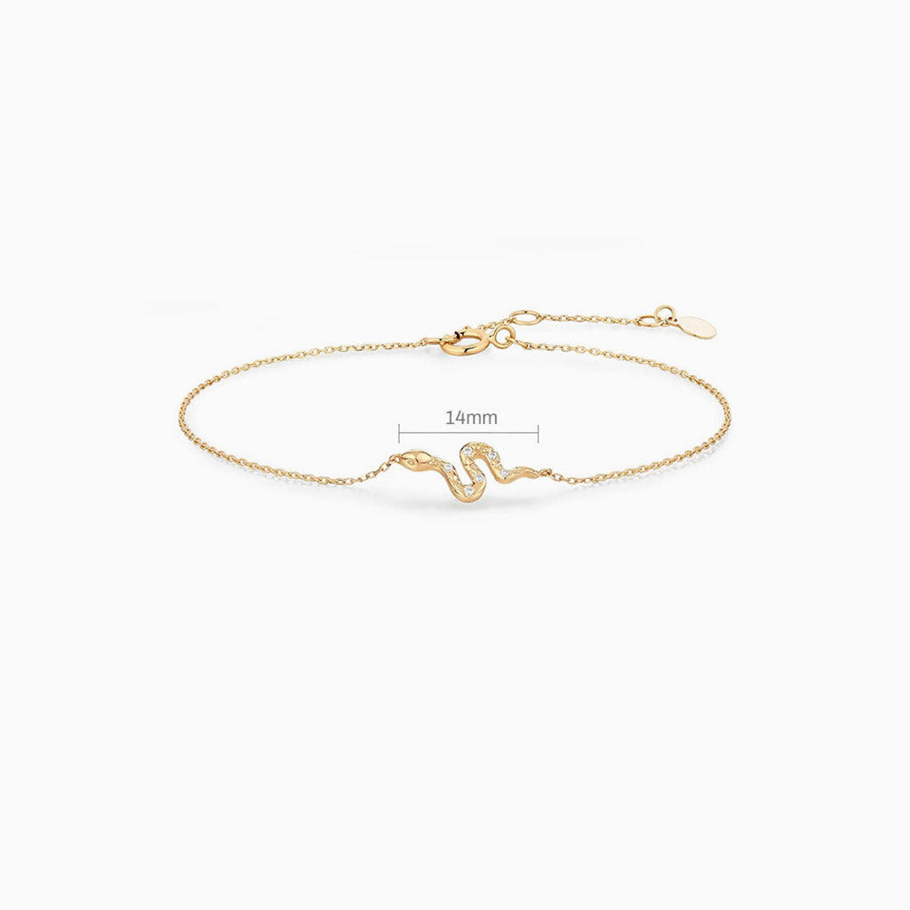 Shimmer Diamond Snake Bracelet - Gold