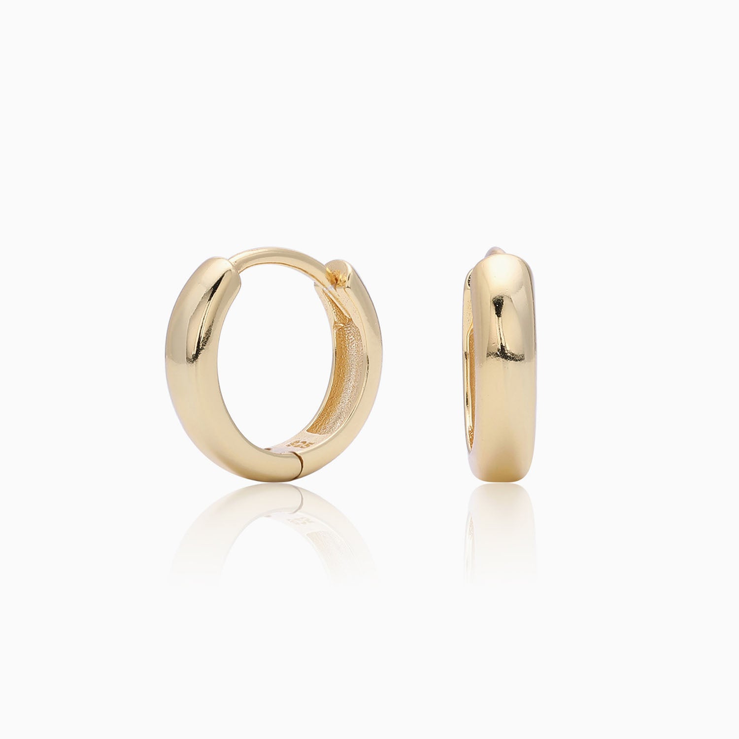 Shimmer Huggie Hoop Earrings - Gold