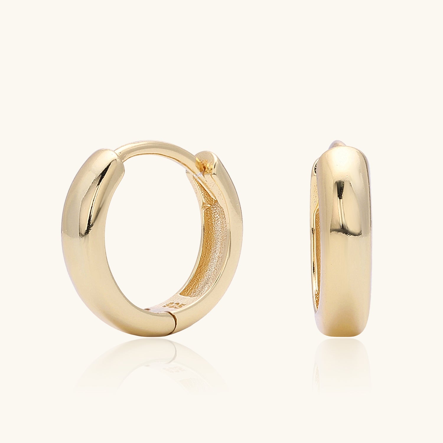 Shimmer Huggie Hoop Earrings - Gold