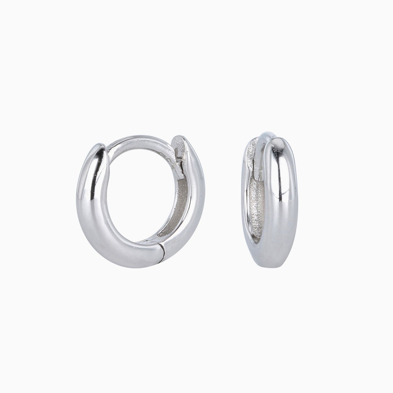 Shimmer Huggie Hoop Earrings - Silver