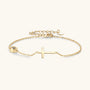 Sideways Cross Moissanite Bracelet - Gold