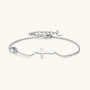 Sideways Cross Moissanite Bracelet - Silver