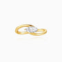 Sideways Marquise Diamond Solitaire Ring - Gold