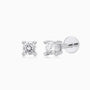 Single Mini Diamond Solitaire Stud Earring - Silver