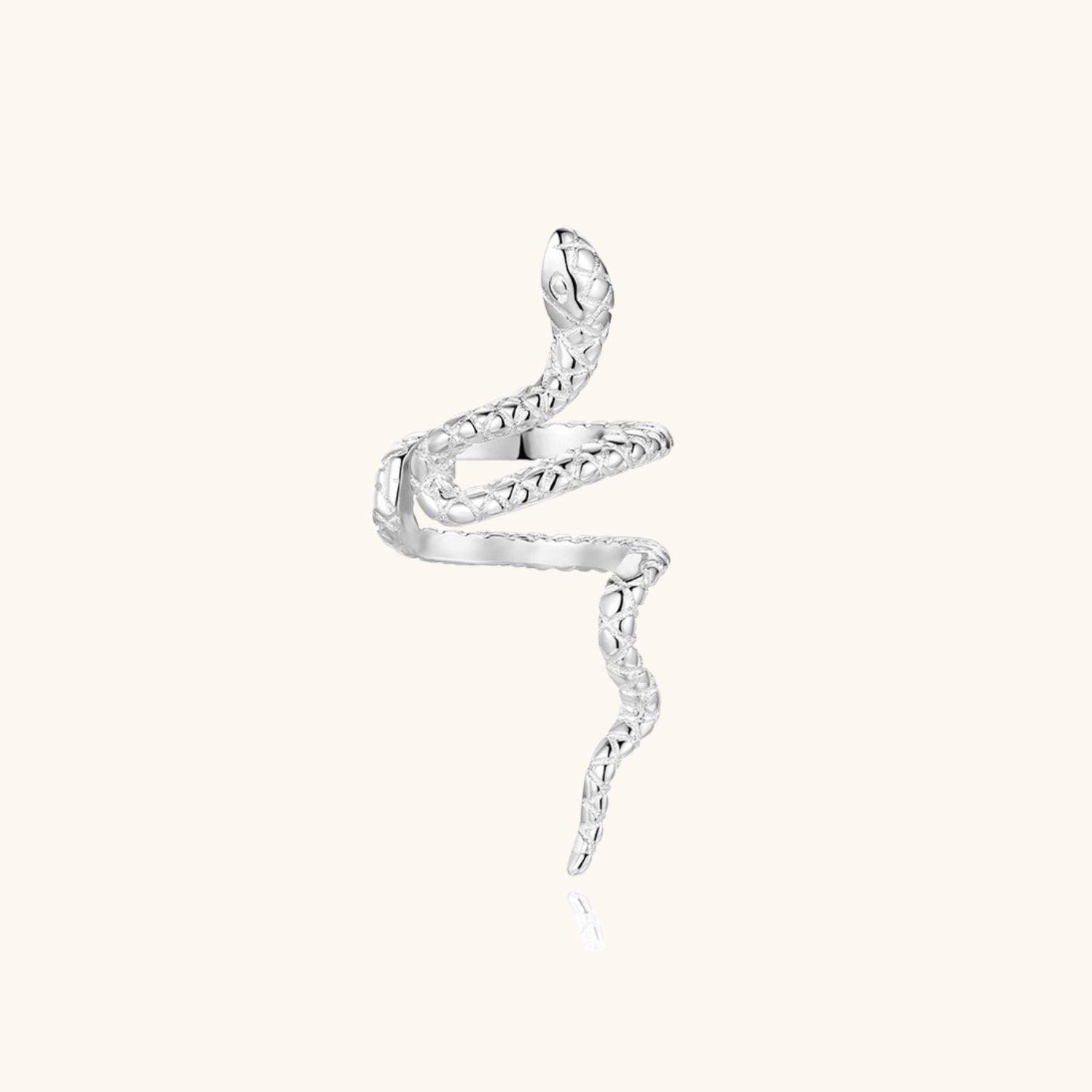 Single Snake Ear Cuff Earring - Silver