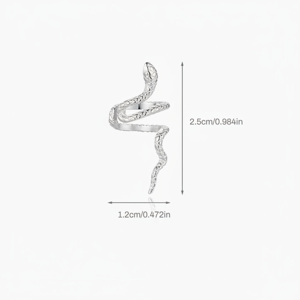 Single Snake Ear Cuff Earring - Silver
