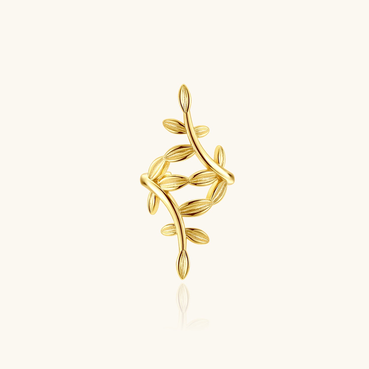 Single Wrapped Vine Ear Cuff Earring - Gold
