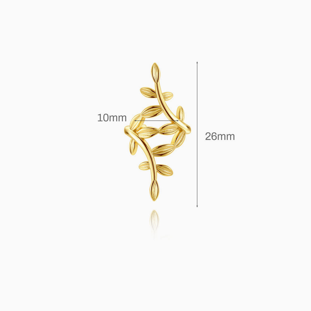 Single Wrapped Vine Ear Cuff Earring - Gold