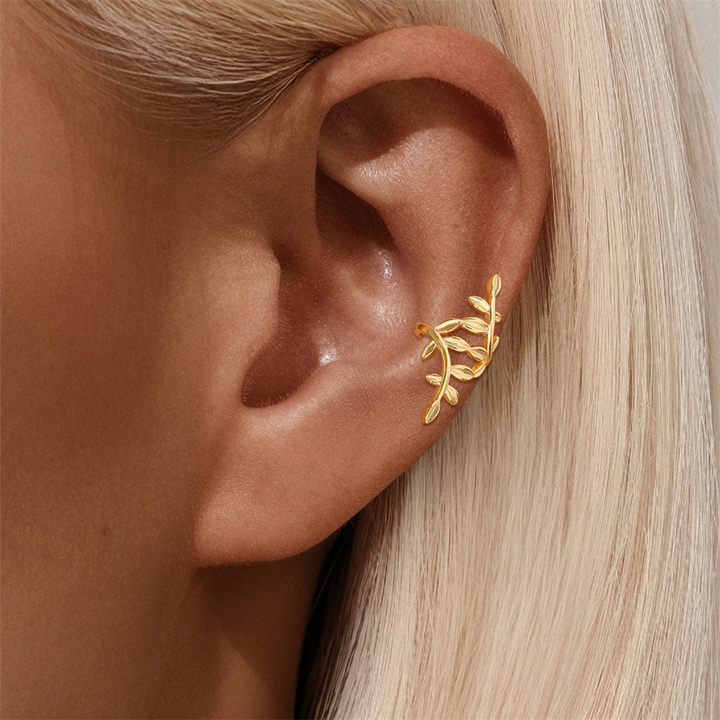 Single Wrapped Vine Ear Cuff Earring - Gold