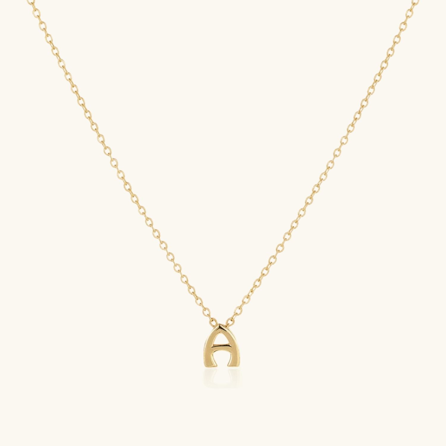 Sliding Mini Initial Necklace - Gold