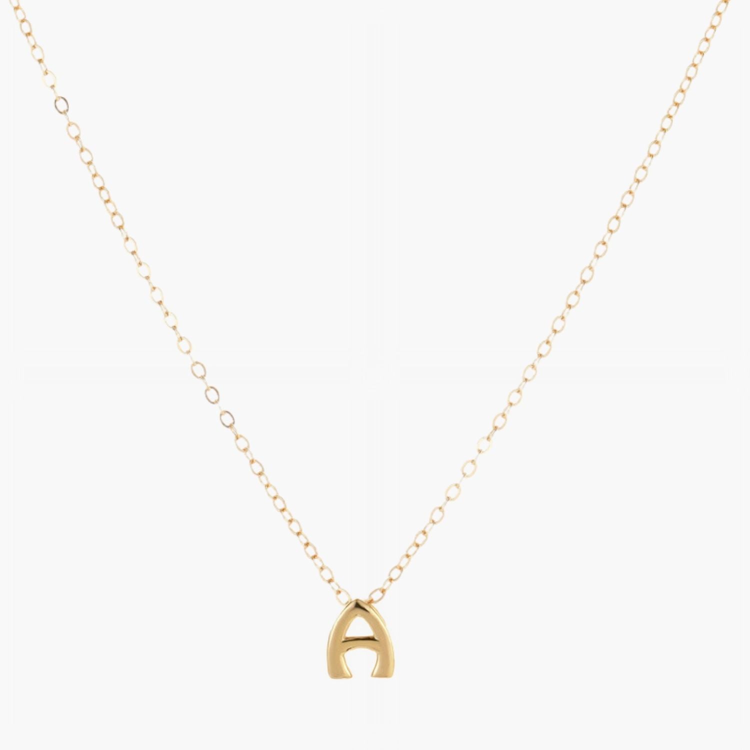 Sliding Mini Initial Necklace - Gold