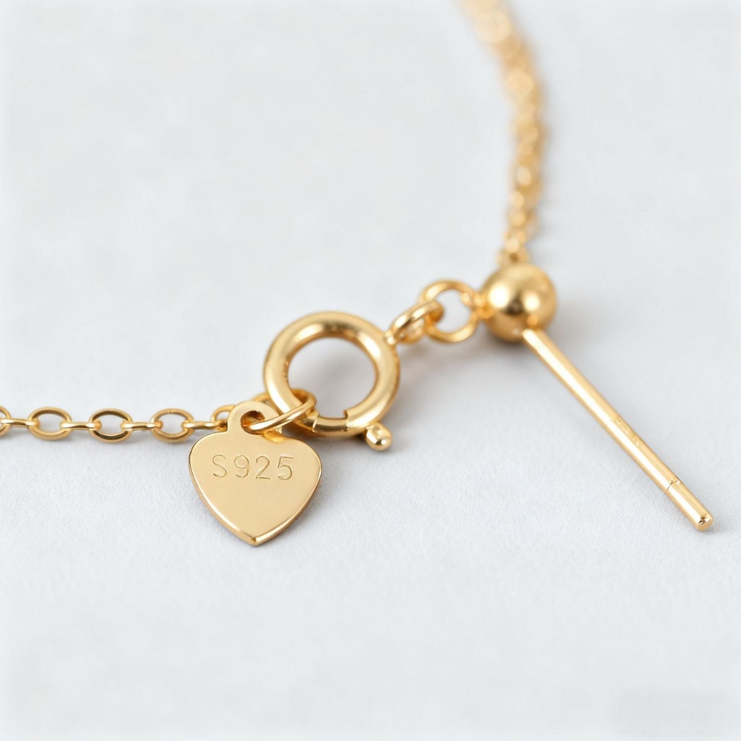 Sliding Mini Initial Necklace - Gold