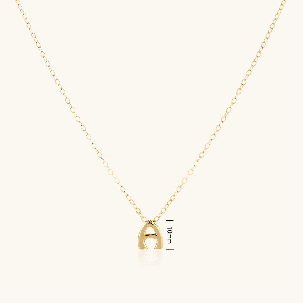 Sliding Mini Initial Necklace - Gold