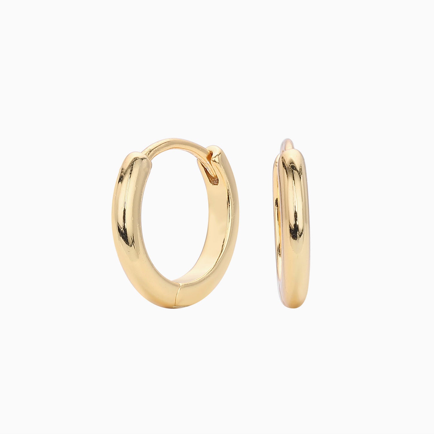 Slim Huggie Hoop Earrings - Gold