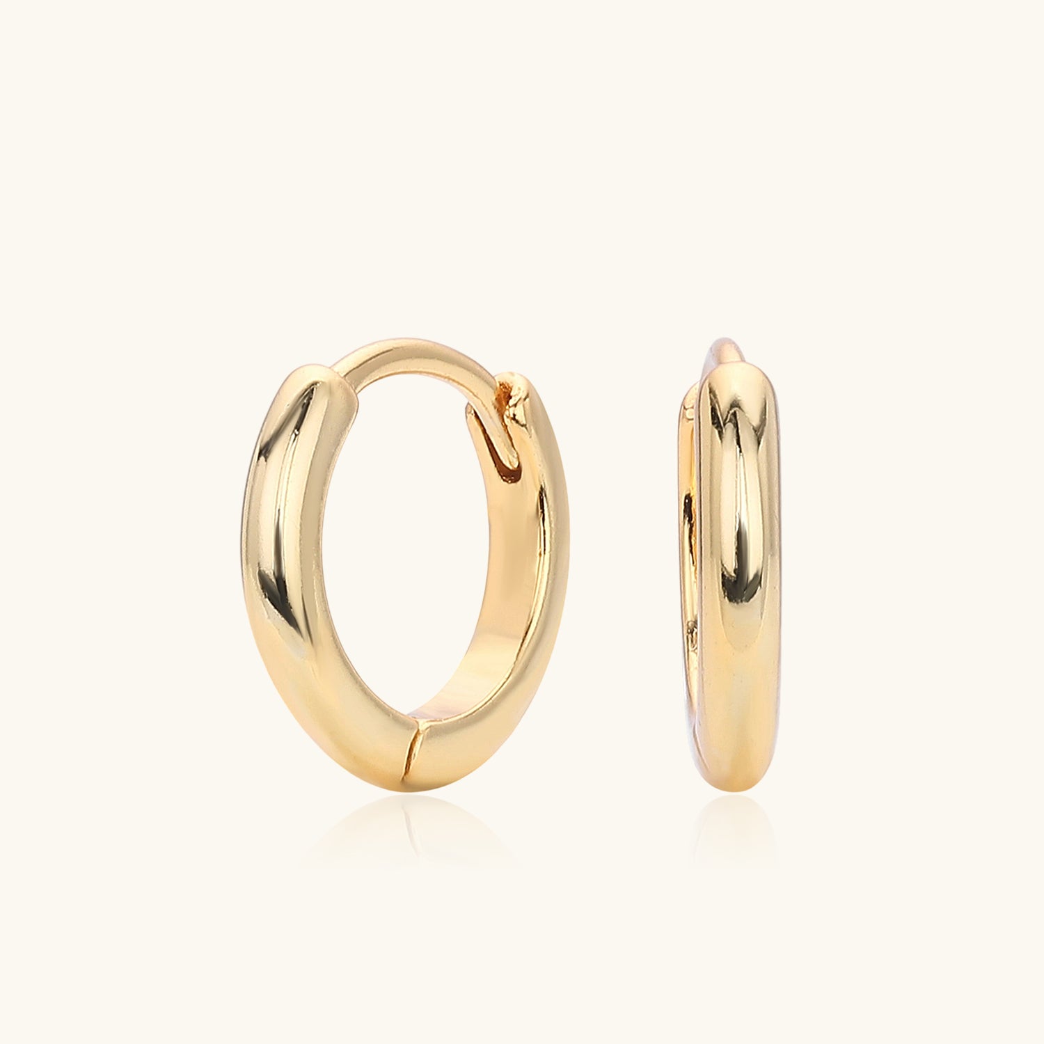 Slim Huggie Hoop Earrings - Gold