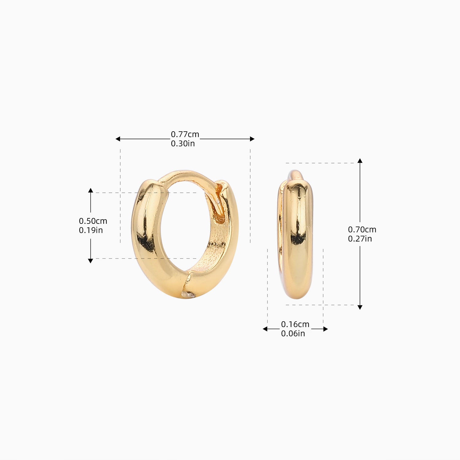 Slim Huggie Hoop Earrings - Gold