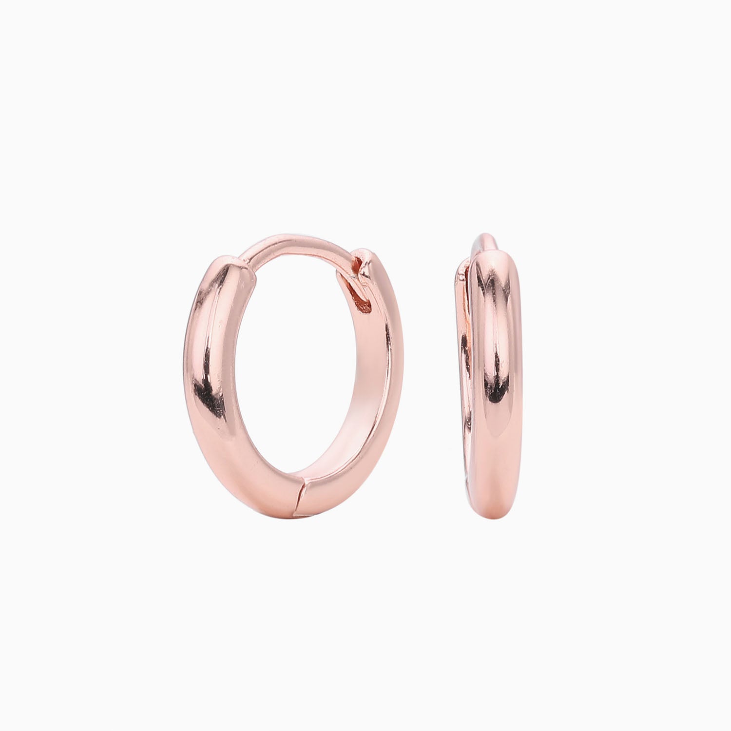 Slim Huggie Hoop Earrings - Rose Gold