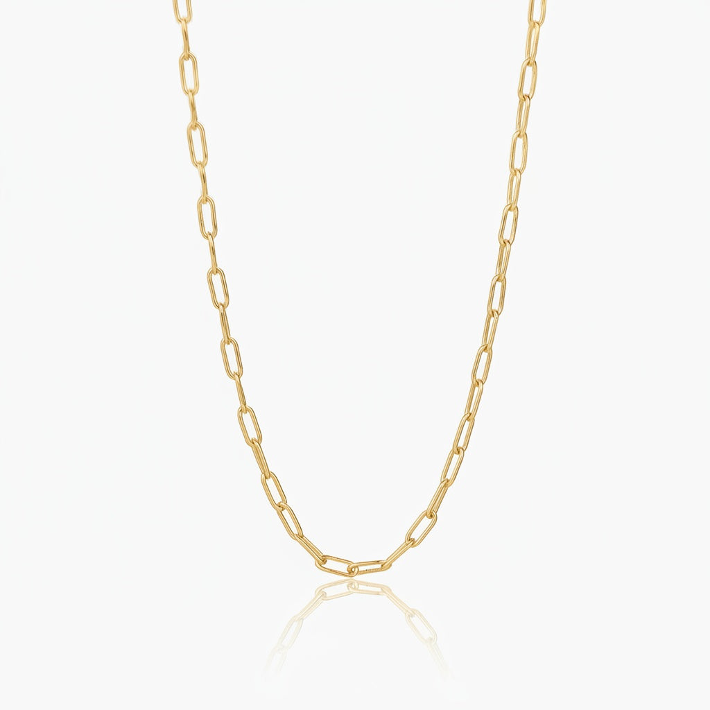 Slim Paperclip Necklace - Gold