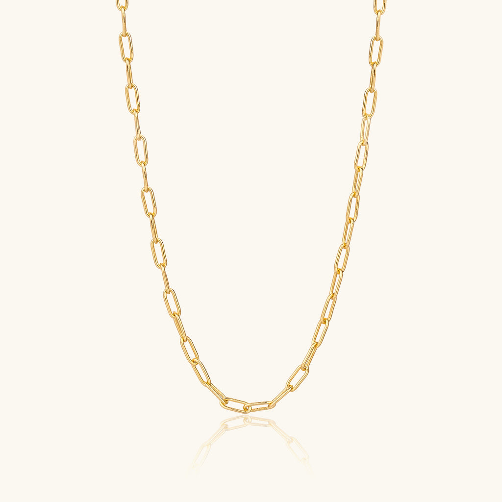 Slim Paperclip Necklace - Gold