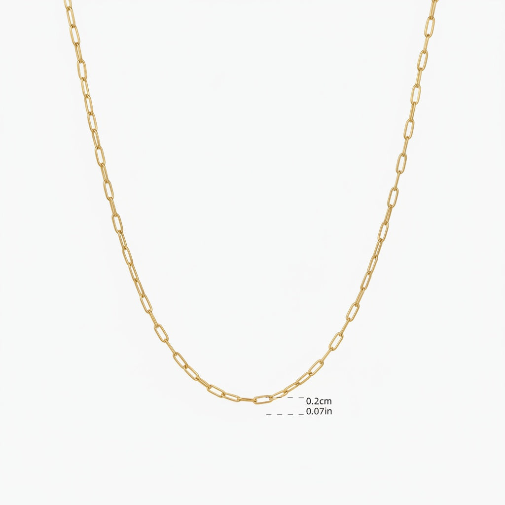 Slim Paperclip Necklace - Gold