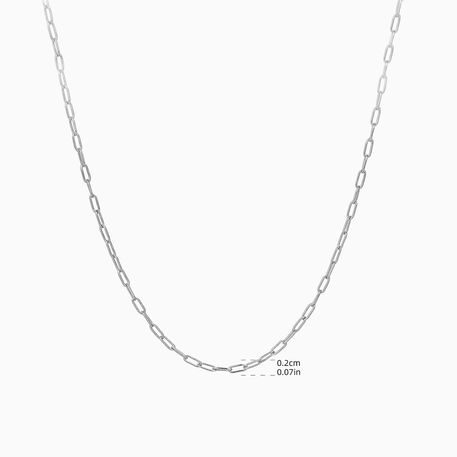 Slim Paperclip Necklace - Silver