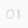 Slim Twisted Huggie Hoop Earrings - Silver