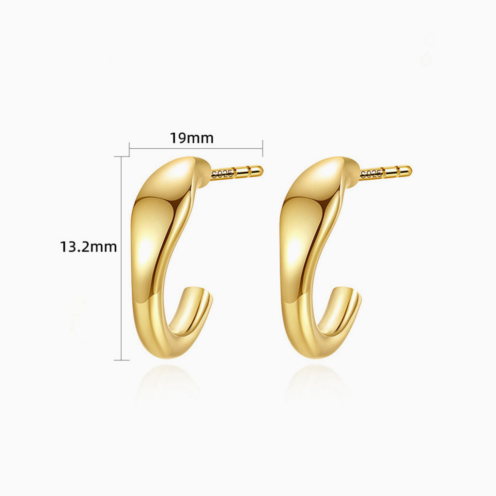 Snake C Hoop Earrings - Gold