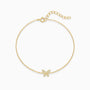 Sparkly Diamond Butterfly Anklet - Gold