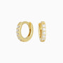 Sparkly Diamond Eternity Huggie Hoop Earrings - Gold