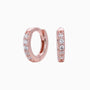 Sparkly Diamond Eternity Huggie Hoop Earrings - Rose Gold