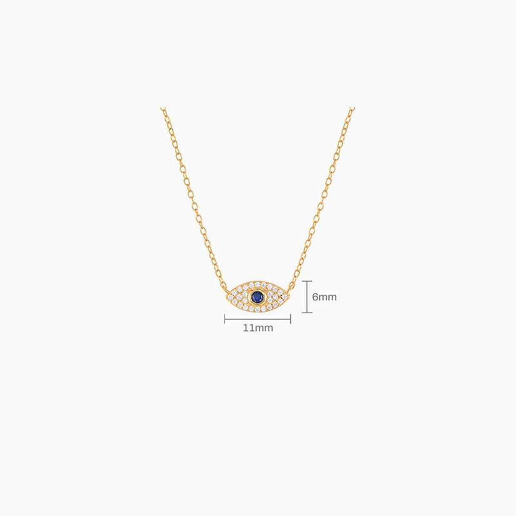 Sparkly Diamond Evil Eye Necklace - Gold
