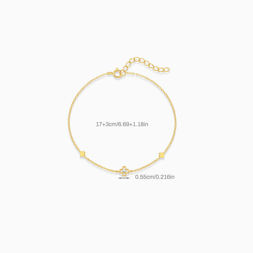 Sparkly Floral Bracelet - Gold