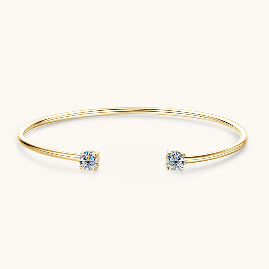 Sparkly Moissanite Cuff Bracelet - Gold
