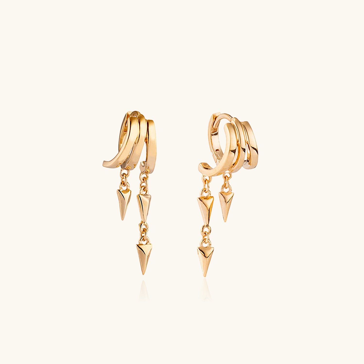 Spike Drop Illusion Earrings - Gold