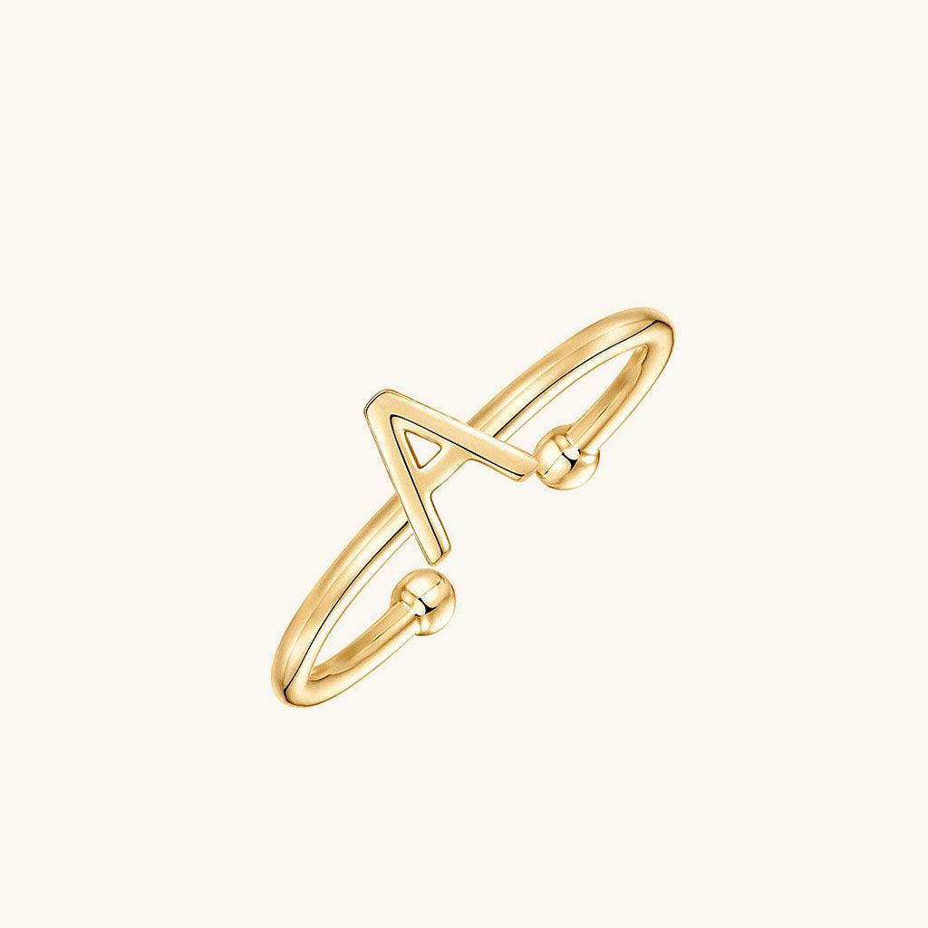 Stackable Open Initial Ring - Gold