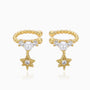 Star Drop Beaded Ear Cuff Earrings - Gold