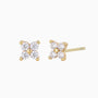Starry Diamond Flower Stud Earrings - Gold
