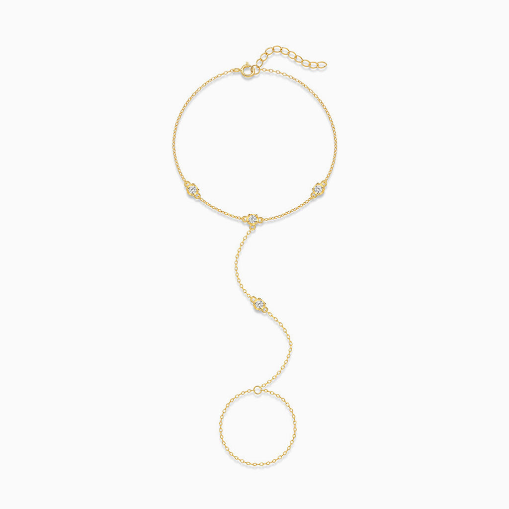 Starry Diamond Toe Ring Anklet - Gold